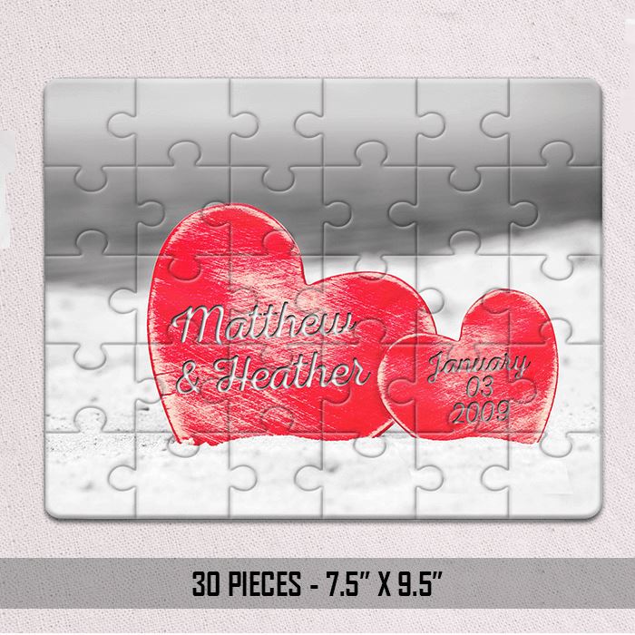 Personalized Silhouette Of Love Jigsaw Puzzles