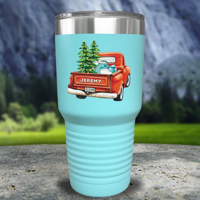 Christmas Truck Personalized Color Printed Tumblers