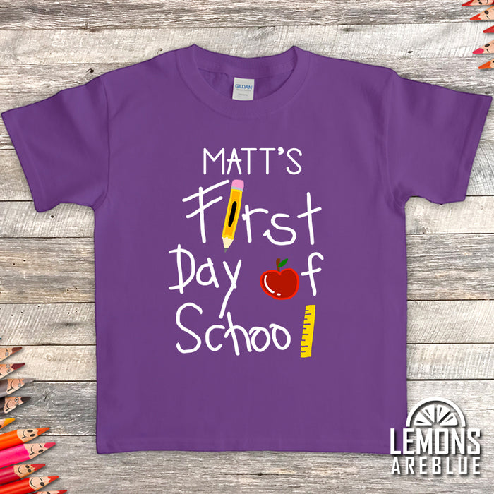 Personalized First Day Of School Premium Youth Tees