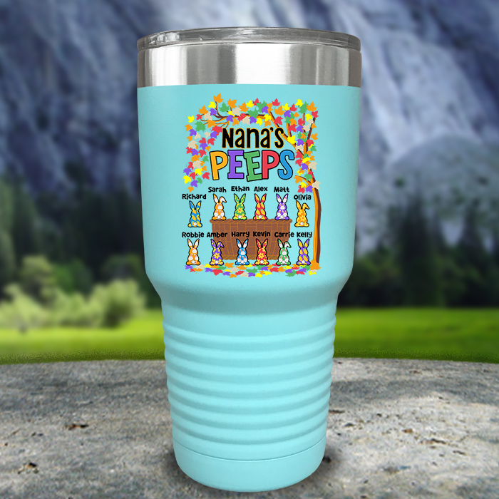 Grandparent Peeps Personalized With Kids Name Water Bottle Tumblers