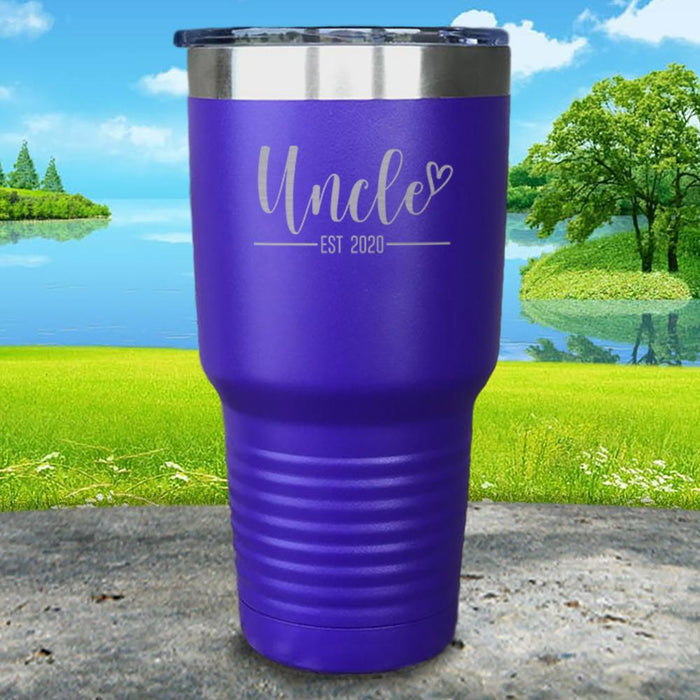 Personalized Uncle EST Script Heart Engraved Tumbler