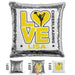 Personalized LOVE Cheer Magic Sequin Pillow Pillow GLAM Yellow 