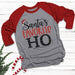 Santa's Favorite HO Raglan T-Shirts CustomCat Heather Grey/Red X-Small 