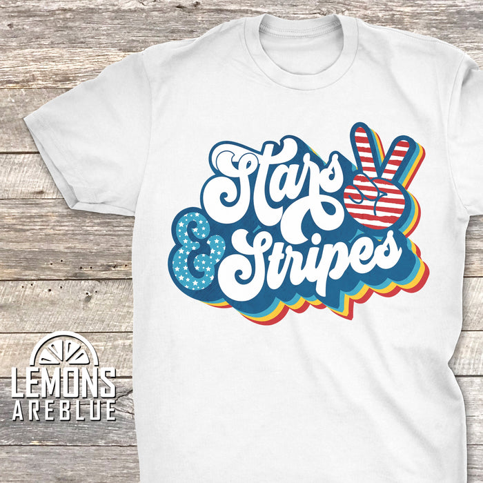 Stars And Stripes Retro Premium Tees