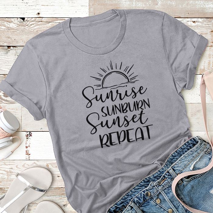 Sunrise Sunburn Sunset Repeat Premium Tees