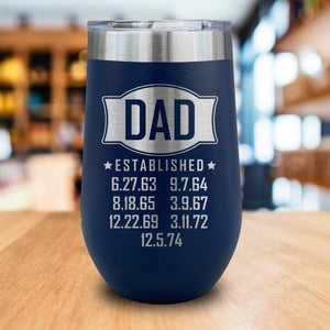 Dad Established PERSONALIZED Engraved Wine Tumbler