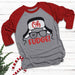 Oh Fudge Raglan T-Shirts CustomCat Heather Grey/Red X-Small 