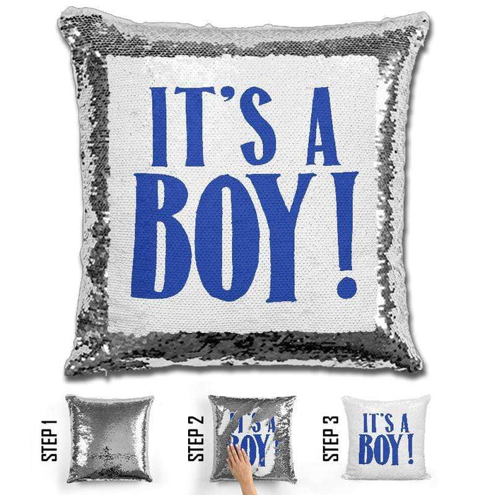 Best Gender Reveal Surprise Magic Sequin Pillow Pillow GLAM Boy 