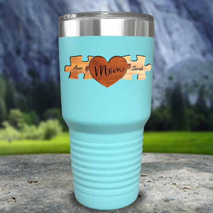 Mom And Dad Puzzle Personalized Color Printed Tumblers