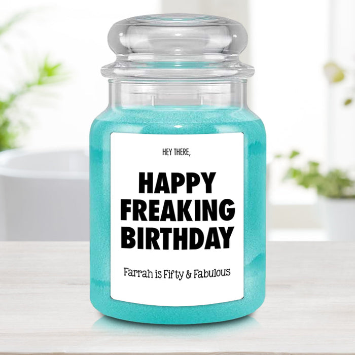 Funny Happy Freaking Birthday Personalized Candle