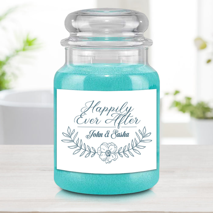 Happily Ever After Wedding Personalized Candle