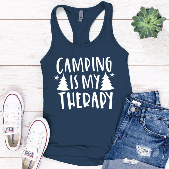 Camping Is My Therapy Premium Tank Top