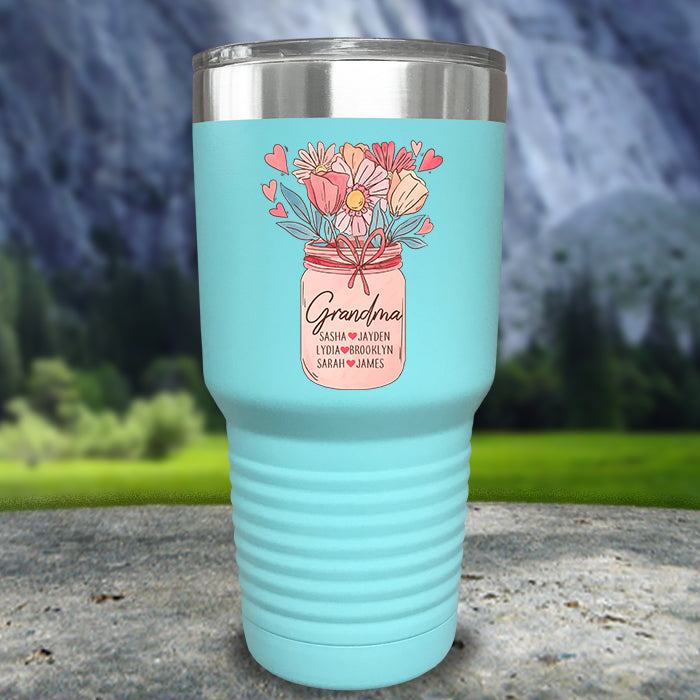 Grandma Vase Personalized With Kids Name Water Bottle Tumblers