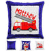 Firetruck Personalized Magic Sequin Pillow Pillow GLAM Blue 