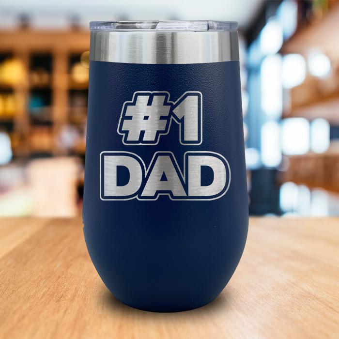 #1 Dad Engraved Wine Tumbler