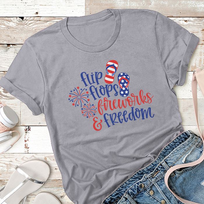 Flip Flops Freedom And Fireworks Premium Tees