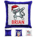 Personalized "Dab" Cat Christmas Magic Sequin Pillow Pillow GLAM Blue 