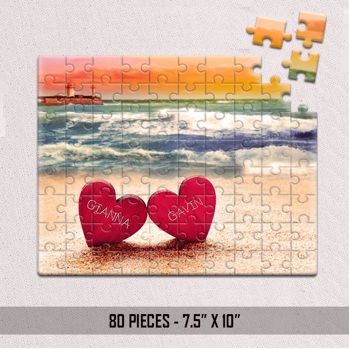 Personalized Hearts Of Love Jigsaw Puzzles