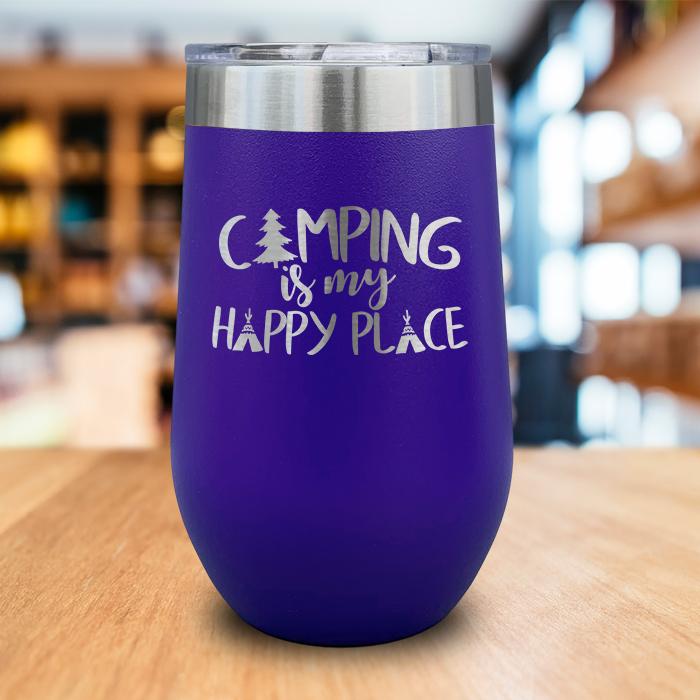 Camping Is My Happy Place 2 Engraved Wine Tumbler