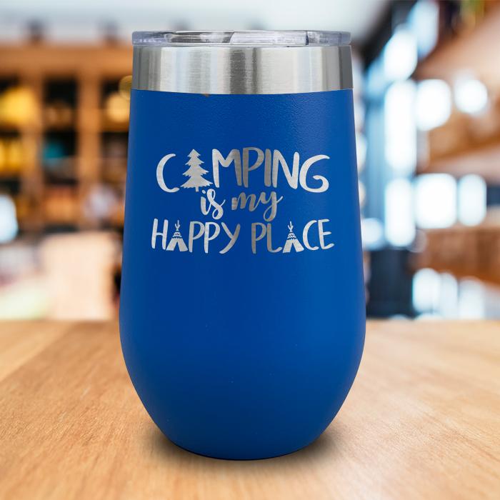 Camping Is My Happy Place 2 Engraved Wine Tumbler