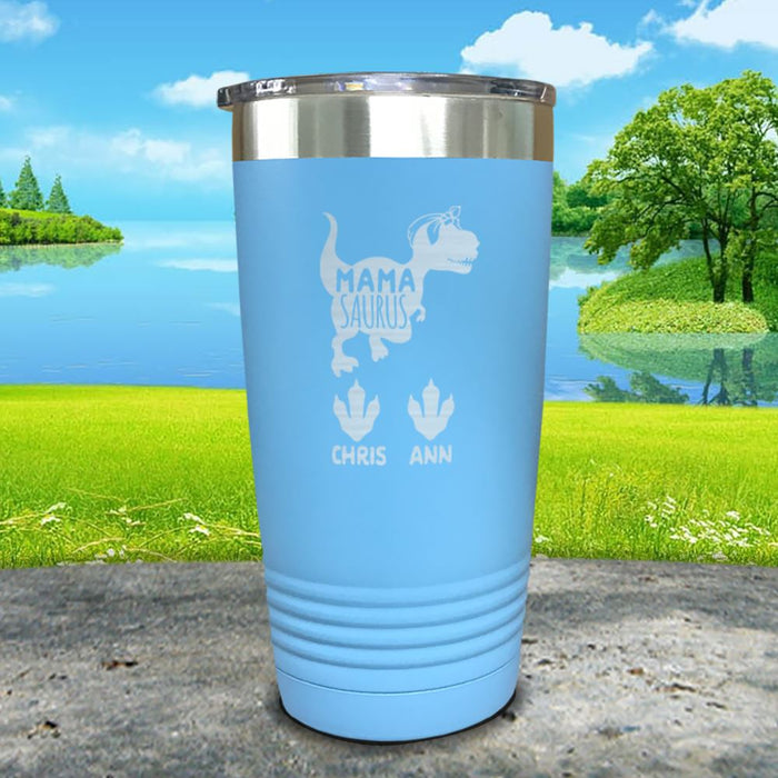 Mamasaurus With Babies Personalized Engraved Tumbler