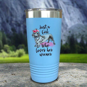 A Girl Who Loves Her Weiner Color Printed Tumblers Tumbler Nocturnal Coatings 20oz Tumbler Light Blue 
