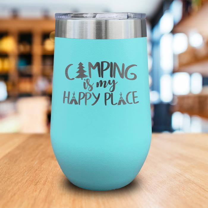 Camping Is My Happy Place 2 Engraved Wine Tumbler