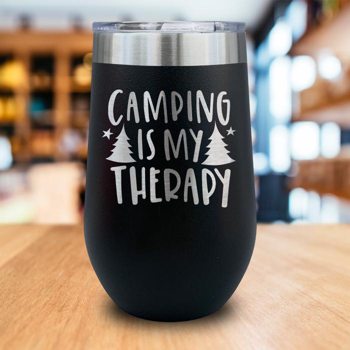 Camping Is My Therapy Engraved Wine Tumbler