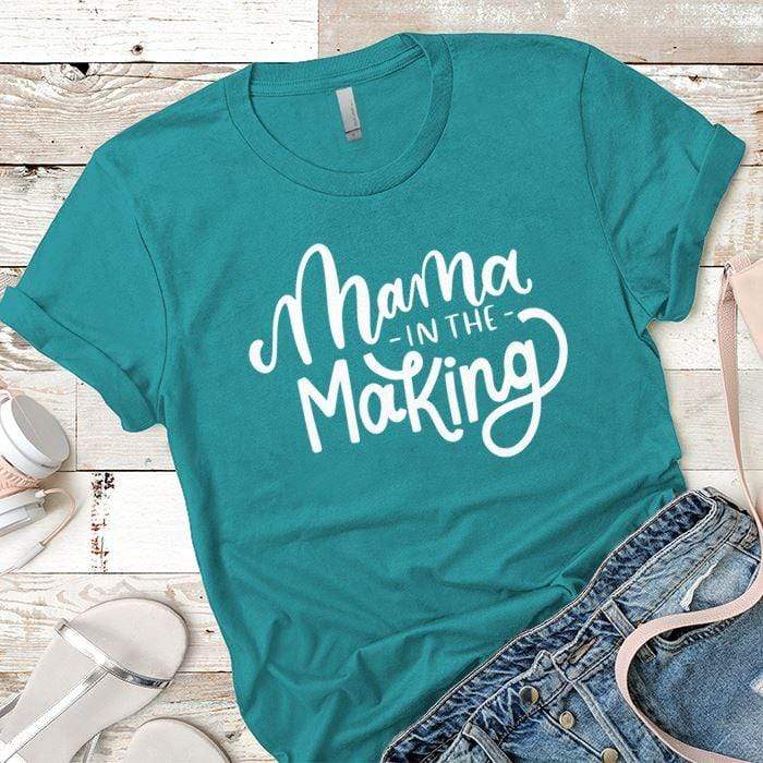 Mama In The Making Premium Tees T-Shirts CustomCat Tahiti Blue X-Small 