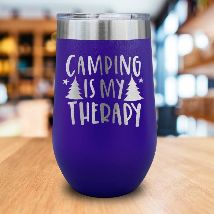 Camping Is My Therapy Engraved Wine Tumbler