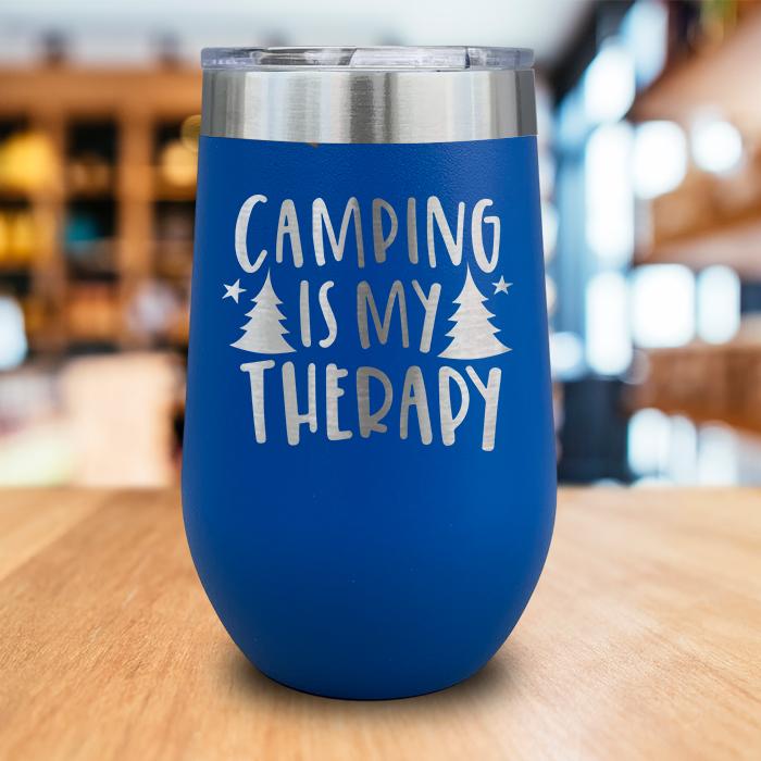 Camping Is My Therapy Engraved Wine Tumbler