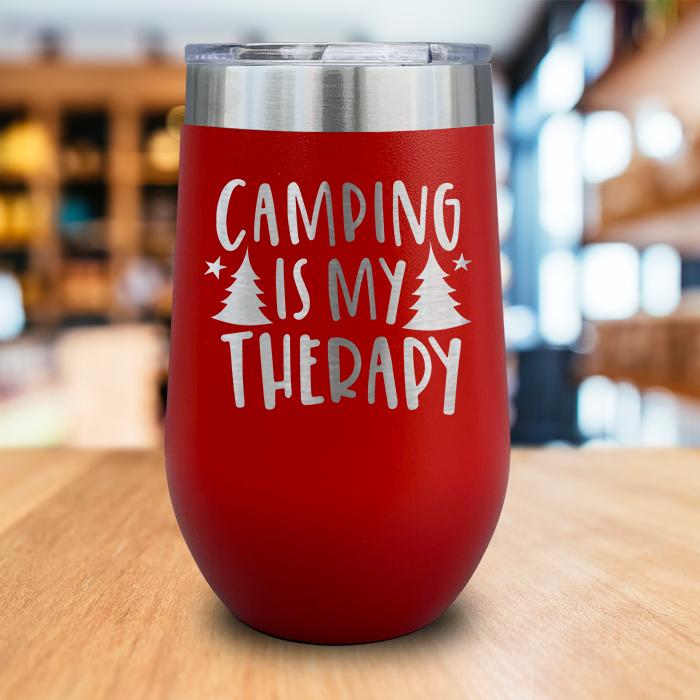 Camping Is My Therapy Engraved Wine Tumbler