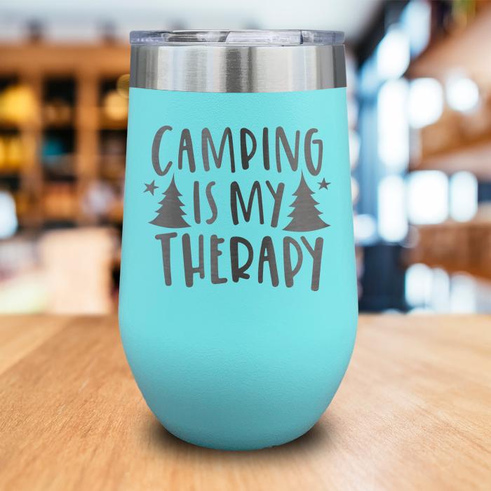 Camping Is My Therapy Engraved Wine Tumbler