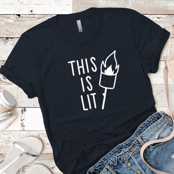 This Is Lit Premium Tees T-Shirts CustomCat Midnight Navy X-Small 