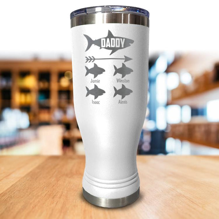 Personalized Daddy Shark Pilsner Style Tumbler