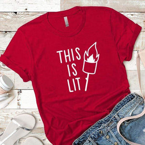 This Is Lit Premium Tees T-Shirts CustomCat Red X-Small 