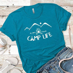 Camp Life Premium Tees T-Shirts CustomCat Turquoise X-Small 
