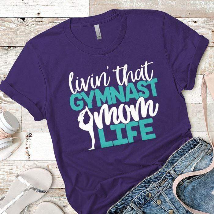 Gymnast Mom Premium Tees T-Shirts CustomCat Purple Rush/ X-Small 