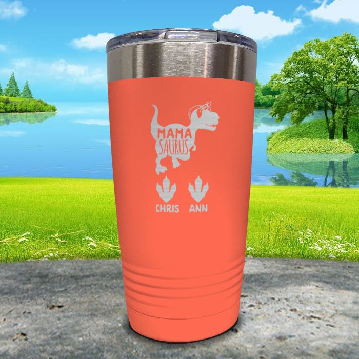 Mamasaurus With Babies Personalized Engraved Tumbler