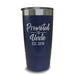 Promoted To Uncle (CUSTOM) With Date Engraved Tumblers Engraved Tumbler ZLAZER 20oz Tumbler Navy 