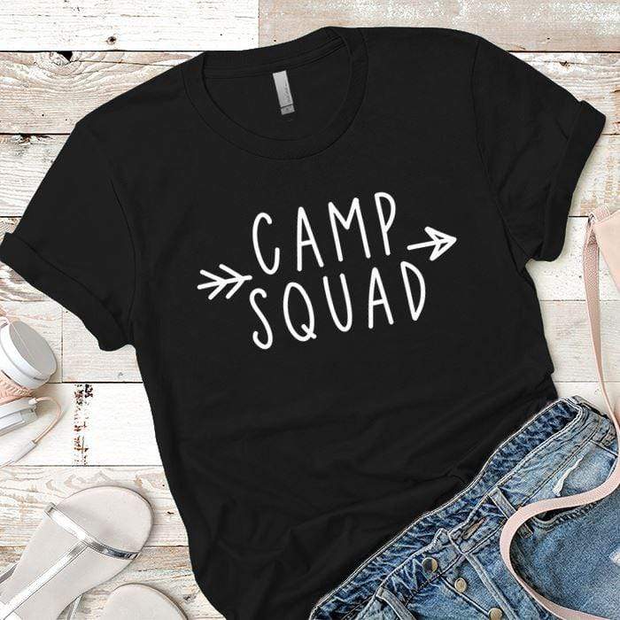 Camp Squad Premium Tees T-Shirts CustomCat Black X-Small 