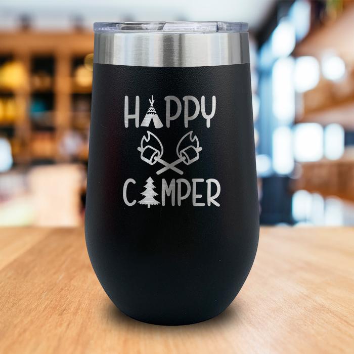 Happy Camper Marshmallow Engraved Wine Tumbler