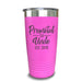 Promoted To Uncle (CUSTOM) With Date Engraved Tumblers Engraved Tumbler ZLAZER 20oz Tumbler Pink 