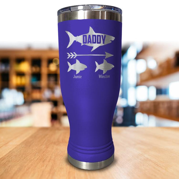 Personalized Daddy Shark Pilsner Style Tumbler