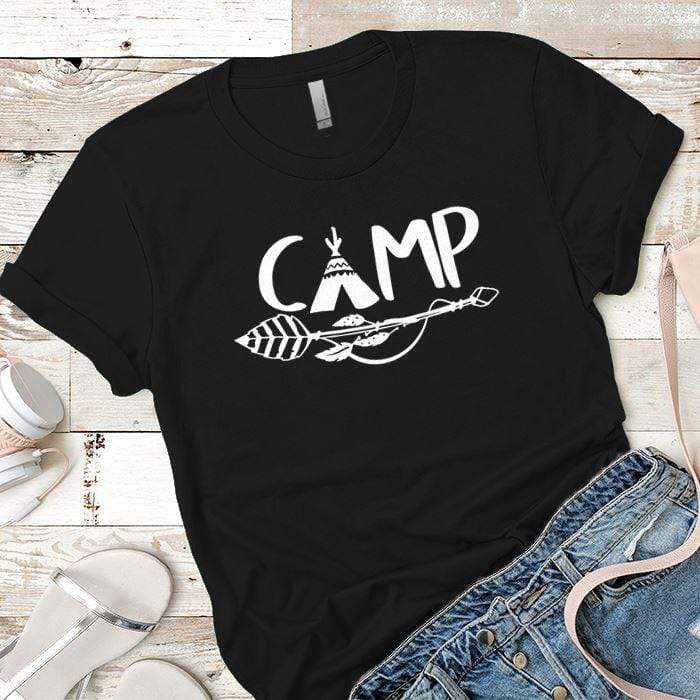 Camp Premium Tees T-Shirts CustomCat Black X-Small 