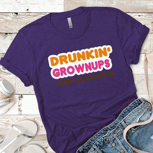 Drunkin Grownups Premium Tees T-Shirts CustomCat Purple Rush/ X-Small 
