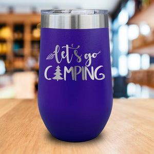 Let's Go Camping Engraved Wine Tumbler