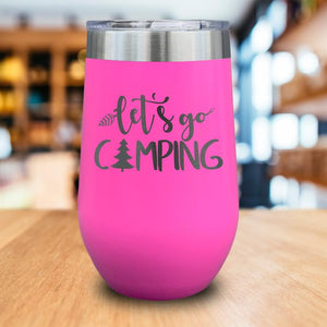 Let's Go Camping Engraved Wine Tumbler