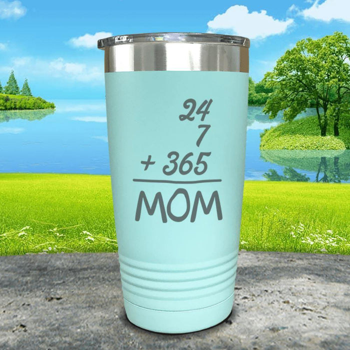 24/7 Mom Engraved Tumblers Tumbler ZLAZER 20oz Tumbler Mint 