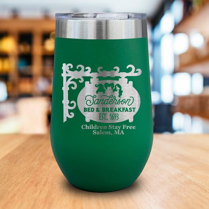 Sanderson Bed Breakfast Engraved Wine Tumbler LemonsAreBlue 16oz Wine Tumbler Green 